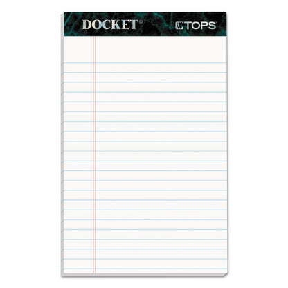 Docket Ruled Perforated Pads, Narrow Rule, (50) White 5 x 8 Sheets, 12/Pack
