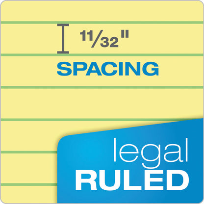 Docket Ruled Perforated Pads, Wide/Legal Rule, (50) Canary Yellow 8.5 x 11 Sheets, 12/Pack