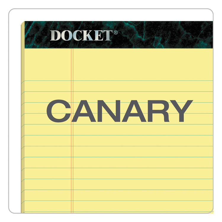Docket Ruled Perforated Pads, Wide/Legal Rule, (50) Canary Yellow 8.5 x 11 Sheets, 12/Pack