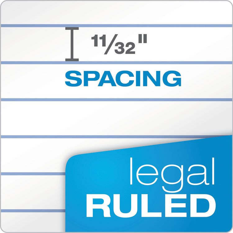 Docket Ruled Perforated Pads, Wide/Legal Rule, (50) White 8.5 x 14 Sheets, 12/Pack