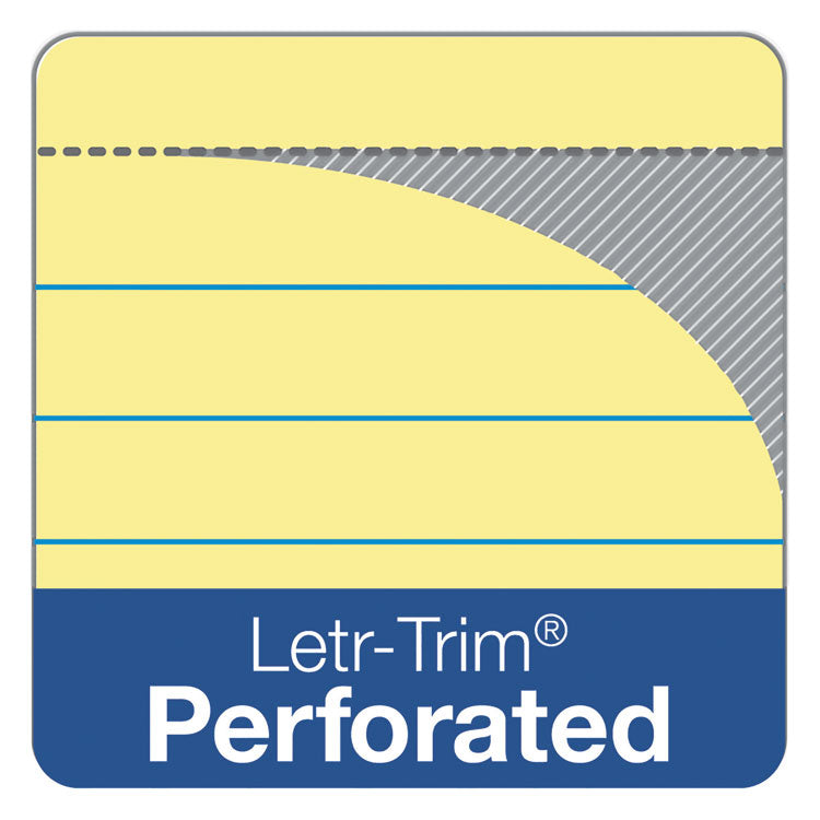 Docket Gold Ruled Perforated Pads, Narrow Rule, (50) Canary Yellow 5 x 8 Sheets, 12/Pack