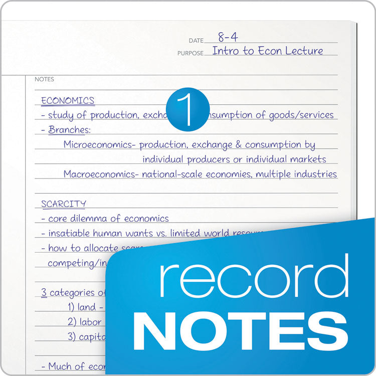 FocusNotes Steno Pad, Blue Cover, Pitman Rule, (80) White 6 x 9 Sheets