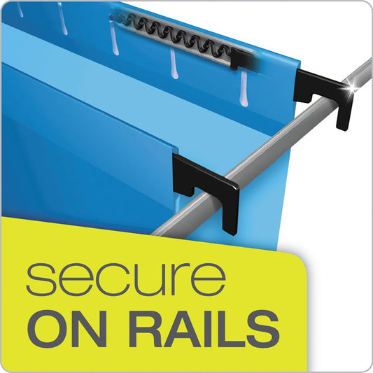 SureHook Reinforced Extra-Capacity Hanging Box File, 1 Section, 3" Capacity, Legal Size, 1/5-Cut Tabs, Blue, 25/Box