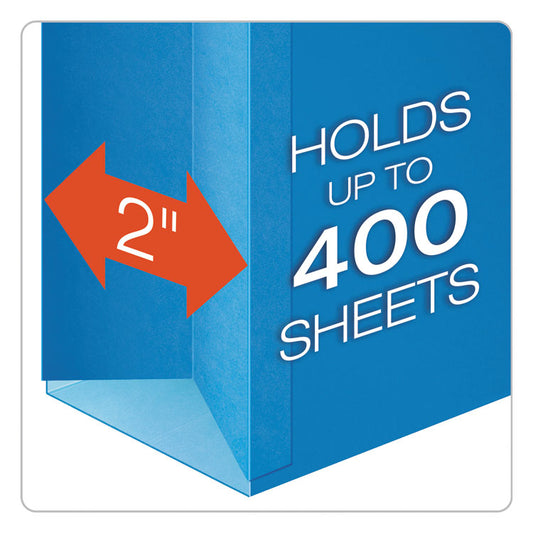 SureHook Reinforced Extra-Capacity Hanging Box File, 1 Section, 2" Capacity, Letter Size, 1/5-Cut Tabs, Blue, 25/Box