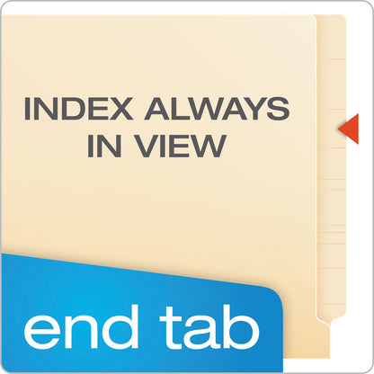 Manila Laminated End Tab Fastener Folders, Straight Tab, Expands 0.75", 2 Fasteners, Letter Size, 11-pt Manila, 50/Box