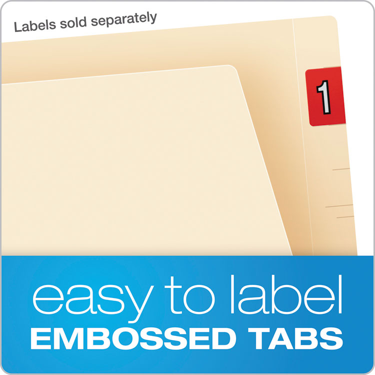 Manila Laminated End Tab Fastener Folders, Straight Tab, Expands 0.75", 1 Fastener, Letter Size, 11-pt Manila, 50/Box