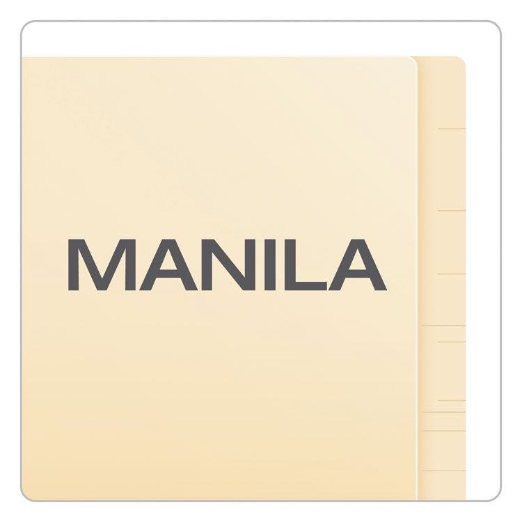 Manila Laminated End Tab Fastener Folders, Straight Tab, Expands 0.75", 2 Fasteners, Letter Size, 11-pt Manila, 50/Box