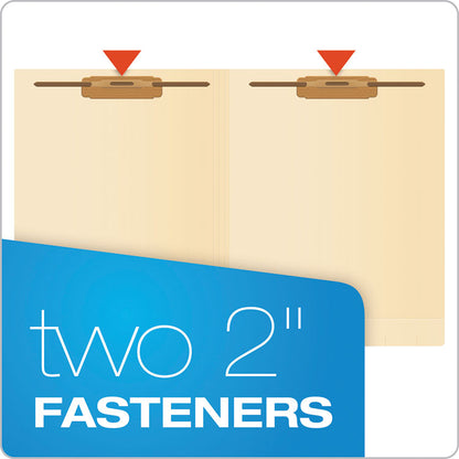 Manila Laminated End Tab Fastener Folders, Straight Tab, Expands 0.75", 2 Fasteners, Letter Size, 11-pt Manila, 50/Box