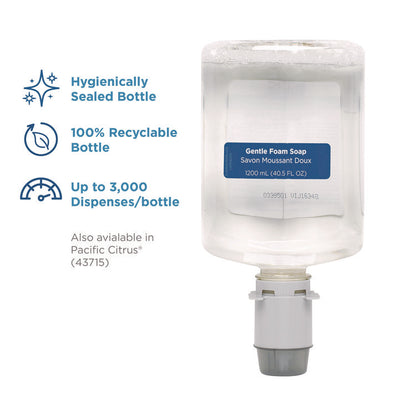 Pacific Blue Ultra Foam Soap Manual Dispenser Refill, Fragrance-Free, 1,200 mL, 4/Carton