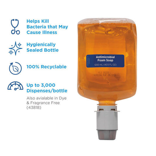 Pacific Blue Ultra Foam Soap Manual Dispenser Refill, Antimicrobial, Pacific Citrus Scent, 1,200 mL, 4/Carton
