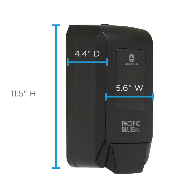 Pacific Blue Ultra Soap/Sanitizer Dispenser 1,200 mL, 5.6 x 4.4 x 11.5, Black