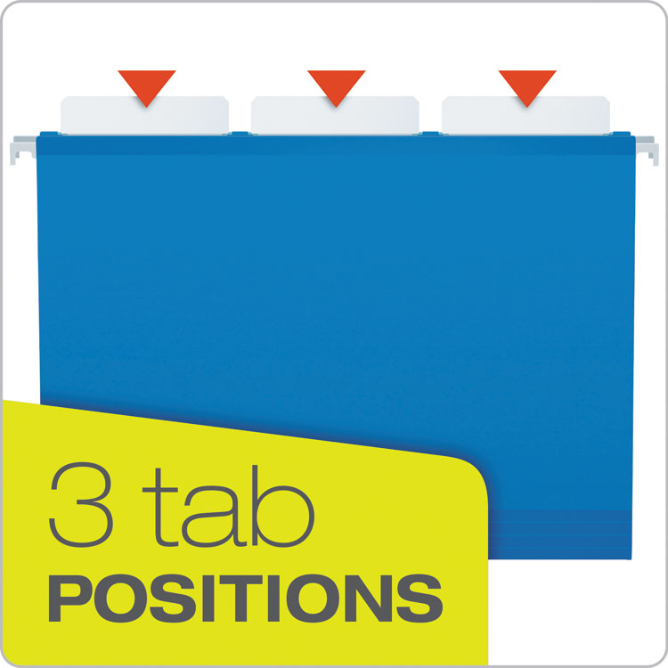 Ready-Tab Colored Reinforced Hanging Folders, Letter Size, 1/3-Cut Tabs, Assorted Colors, 25/Box