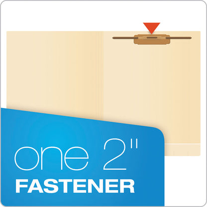 Manila Laminated End Tab Fastener Folders, Straight Tab, Expands 0.75", 1 Fastener, Letter Size, 11-pt Manila, 50/Box