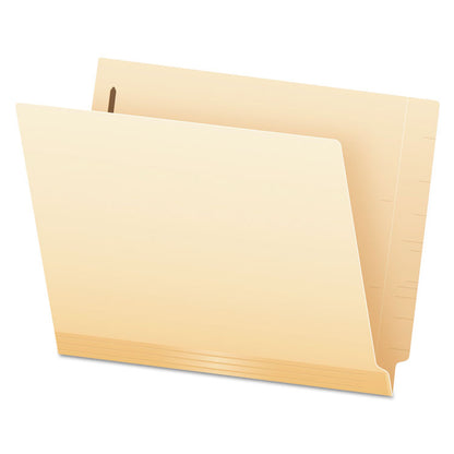 Manila Laminated End Tab Fastener Folders, Straight Tab, Expands 0.75", 1 Fastener, Letter Size, 11-pt Manila, 50/Box