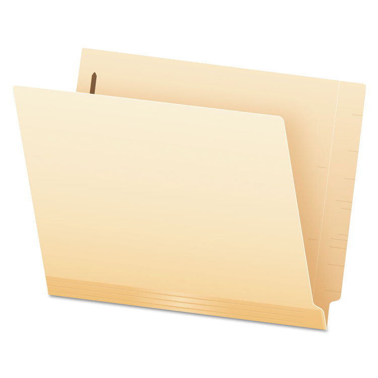 Manila Laminated End Tab Fastener Folders, Straight Tab, Expands 0.75", 2 Fasteners, Letter Size, 11-pt Manila, 50/Box