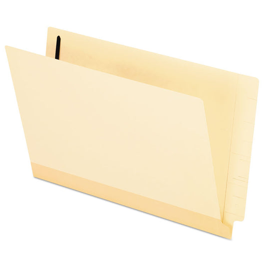 Manila Laminated End Tab Fastener Folders, Straight Tab, Expands 0.75", 1 Fastener, Legal Size, 11-pt Manila, 50/Box