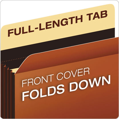 Heavy-Duty File Pockets, 7" Expansion, Letter Size, Redrope, 5/Box