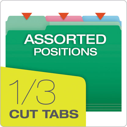 File Folders with Erasable Tabs, 1/3-Cut Tabs: Assorted, Letter Size, Assorted Colors, 30/Pack
