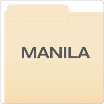 Manila Fastener Folders, 1/3-Cut Tab: Assorted, 1 Fastener, Legal Size, Manila, 50/Box
