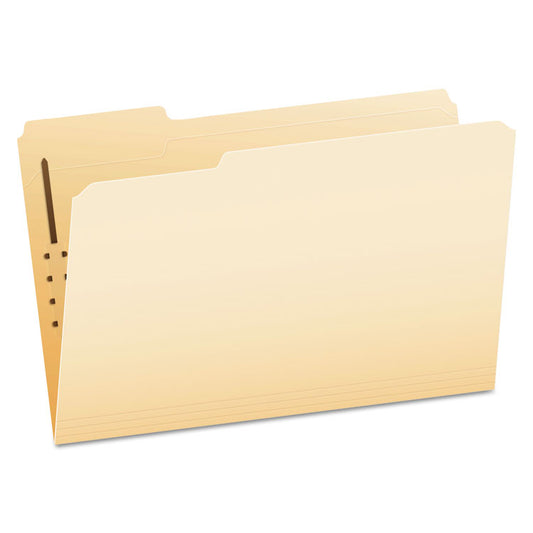 Manila Fastener Folders, 1/3-Cut Tab: Assorted, 1 Fastener, Legal Size, Manila, 50/Box