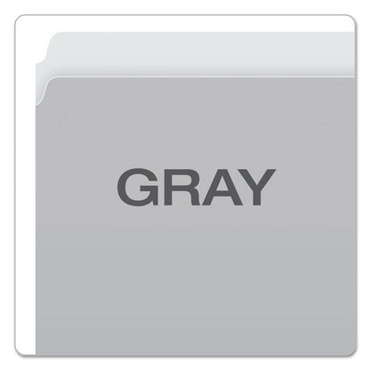 Colored File Folders, Straight Tabs, Letter Size, Gray/Light Gray, 100/Box