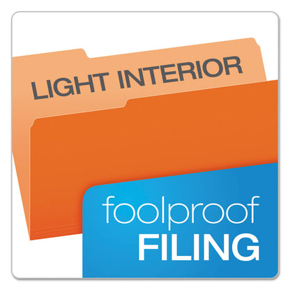 Colored File Folders, 1/3-Cut Tabs: Assorted, Legal Size, Orange/Light Orange, 100/Box