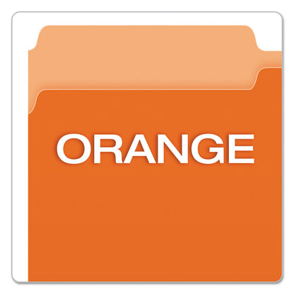 Colored File Folders, 1/3-Cut Tabs: Assorted, Legal Size, Orange/Light Orange, 100/Box