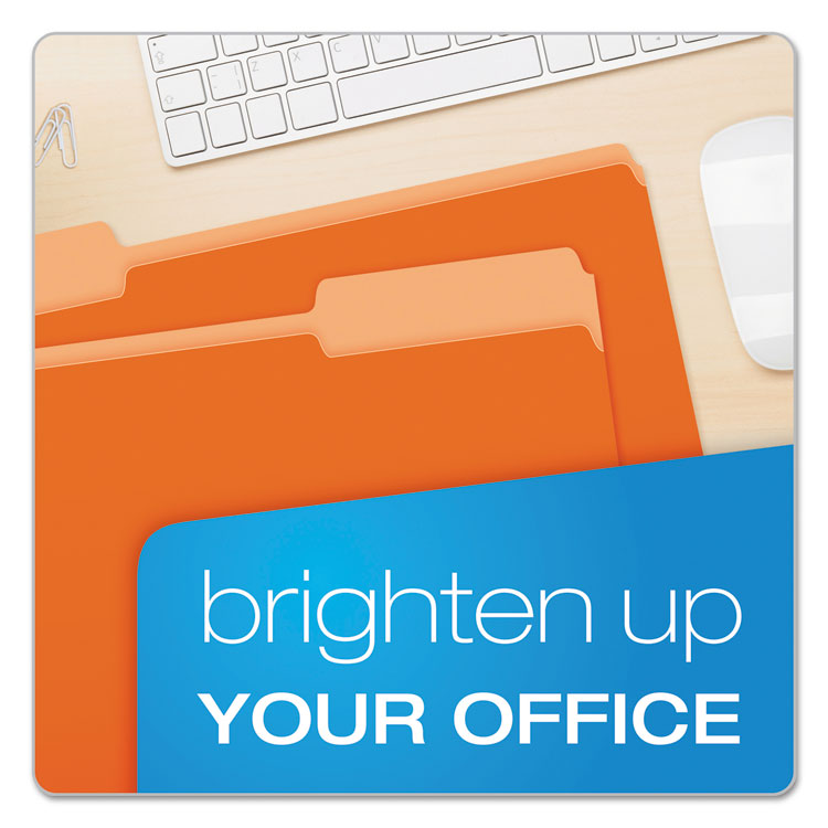 Colored File Folders, 1/3-Cut Tabs: Assorted, Legal Size, Orange/Light Orange, 100/Box
