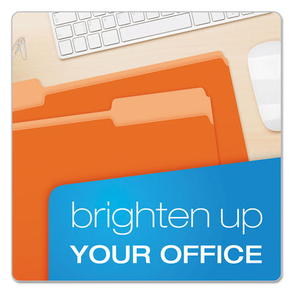 Colored File Folders, 1/3-Cut Tabs: Assorted, Legal Size, Orange/Light Orange, 100/Box