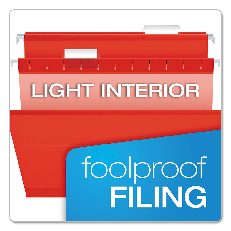 Colored Reinforced Hanging Folders, Legal Size, 1/5-Cut Tabs, Assorted Colors, 25/Box