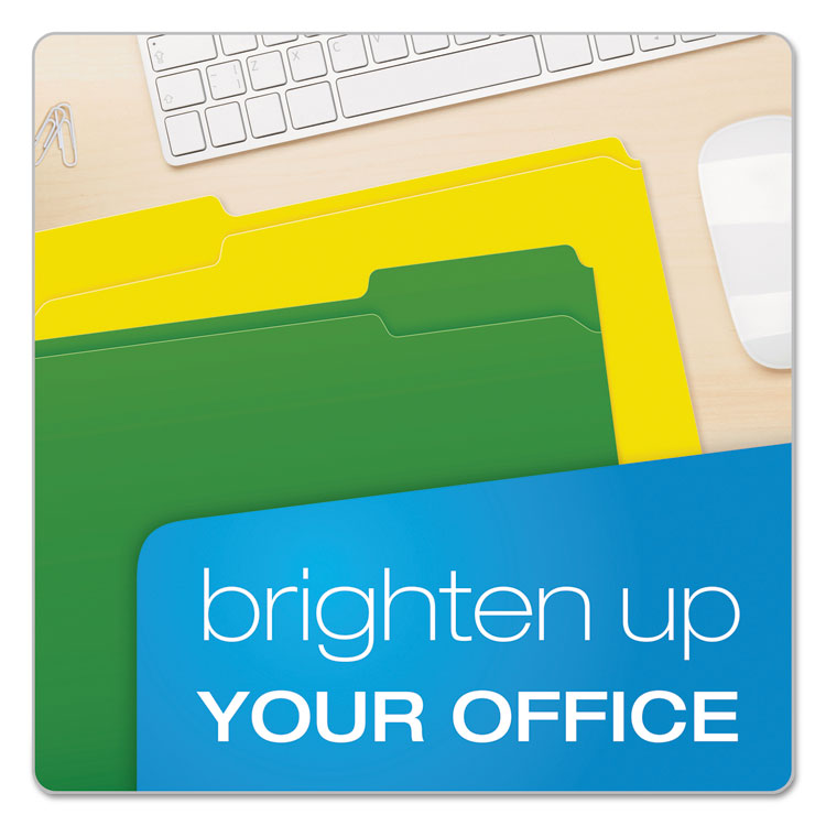 Double-Ply Reinforced Top Tab Colored File Folders, 1/3-Cut Tabs: Assorted, Letter, 0.75" Expansion, Assorted Colors, 100/Box