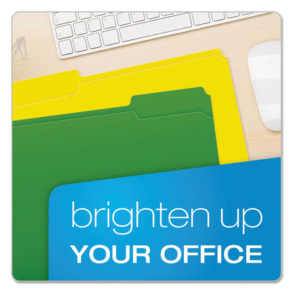 Double-Ply Reinforced Top Tab Colored File Folders, 1/3-Cut Tabs: Assorted, Letter, 0.75" Expansion, Assorted Colors, 100/Box