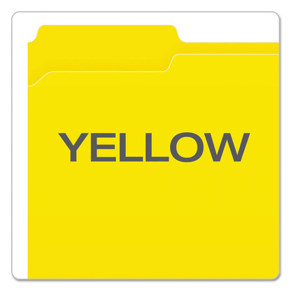 Double-Ply Reinforced Top Tab Colored File Folders, 1/3-Cut Tabs: Assorted, Letter Size, 0.75" Expansion, Yellow, 100/Box