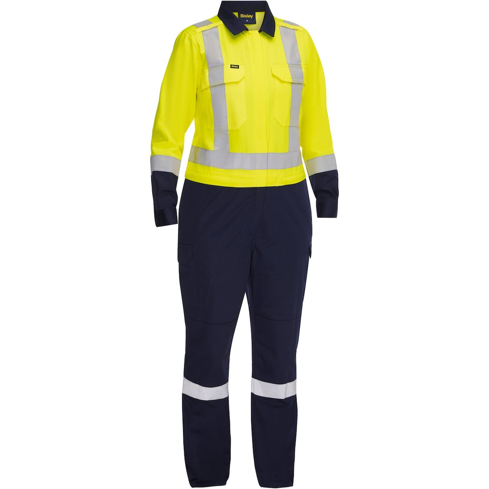 Bisley Workwear by PIP T R CL2 Women Coverall W/NAVY Ind. Wash M YEL