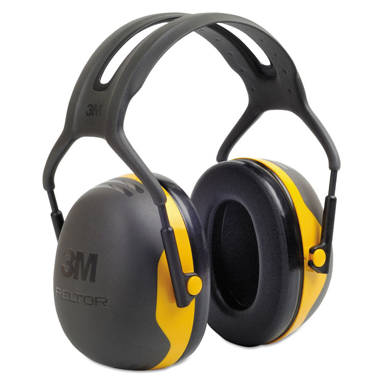PELTOR X2A Over the Head Earmuffs, Dielectric, 24 dB NRR, Black/Yellow