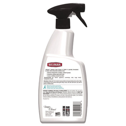 Stainless Steel Cleaner and Polish, 22 oz Spray Bottle, 6/Carton