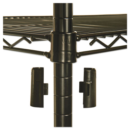 NSF Certified Industrial Four-Shelf Wire Shelving Kit, 36w x 24d x 72h, Black