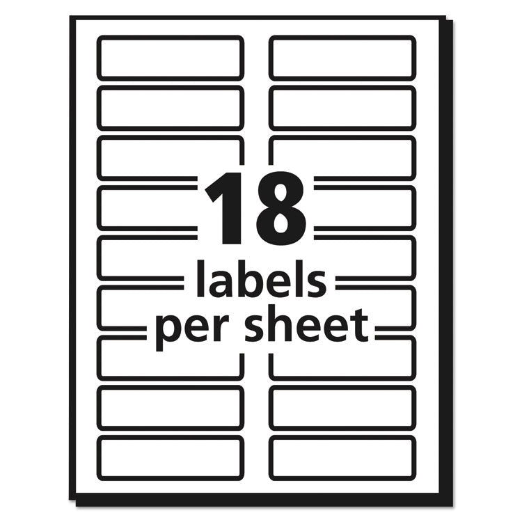 Extra-Large TrueBlock File Folder Labels with Sure Feed Technology, 0.94" x 3.44", White, 18/Sheet, 25 Sheets/Pack