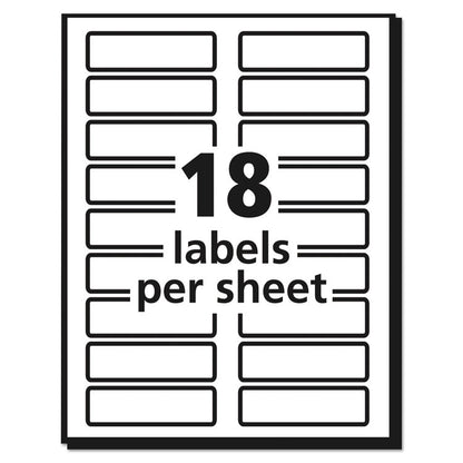 Extra-Large TrueBlock File Folder Labels with Sure Feed Technology, 0.94" x 3.44", White, 18/Sheet, 25 Sheets/Pack