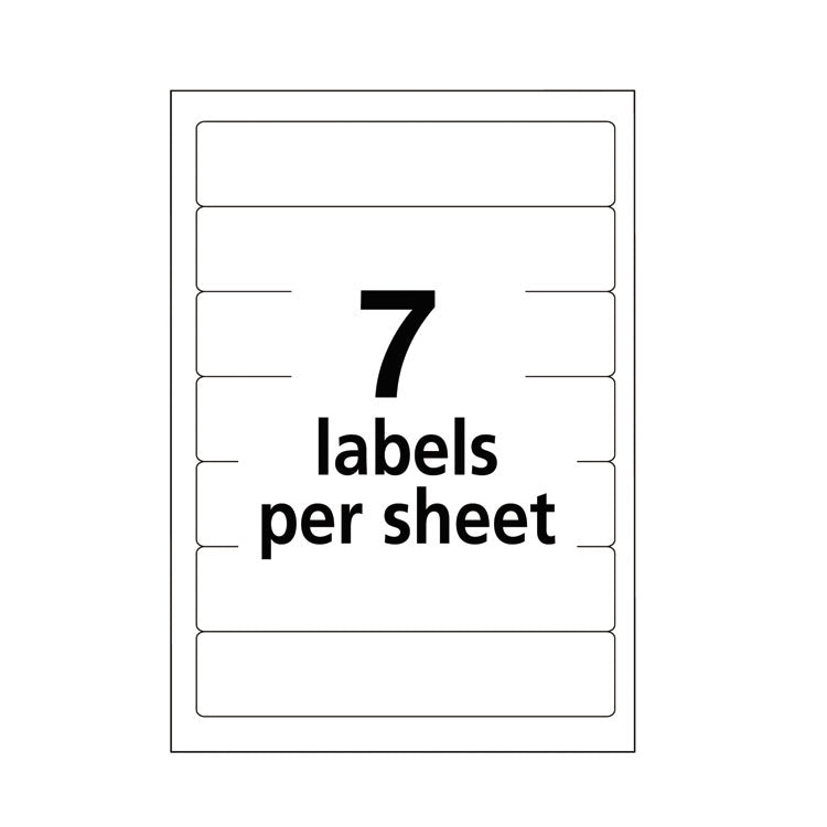 Printable 4" x 6" - Permanent File Folder Labels, 0.69 x 3.44, White, 7/Sheet, 36 Sheets/Pack, (5201)