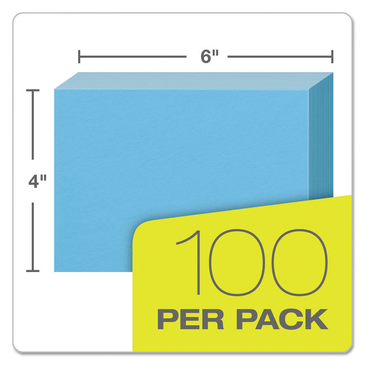 Unruled Index Cards, 4 x 6, Blue, 100/Pack