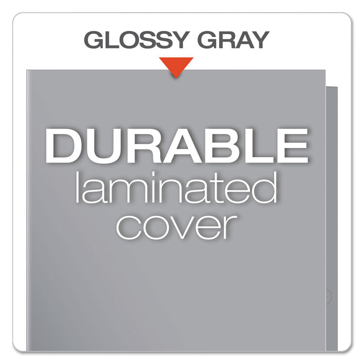 Laminated Twin Pocket Folders, Accommodates (100) 11 x 8.5 Sheets, Gray, 25/Box