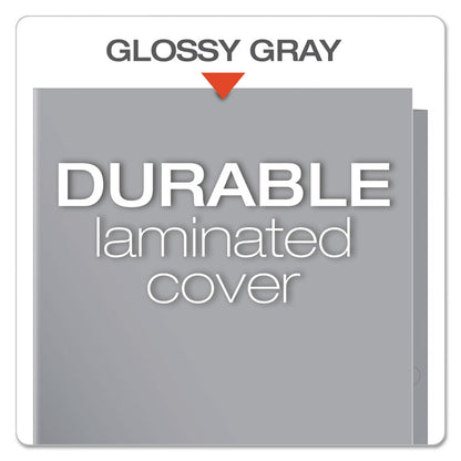 Laminated Twin Pocket Folders, Accommodates (100) 11 x 8.5 Sheets, Gray, 25/Box