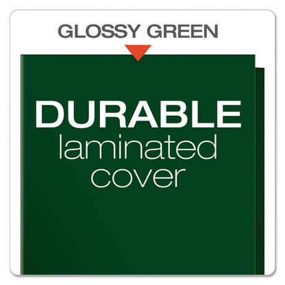 Laminated Twin Pocket Folders, Accommodates (100) 11 x 8.5 Sheets, Green, 25/Box
