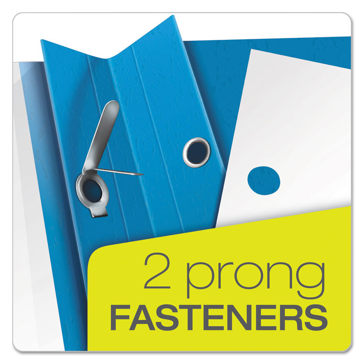 Clear Front Standard Grade Report Cover, Three-Prong Fastener, 0.5" Capacity, 8.5 x 11, Clear/Light Blue, 25/Box