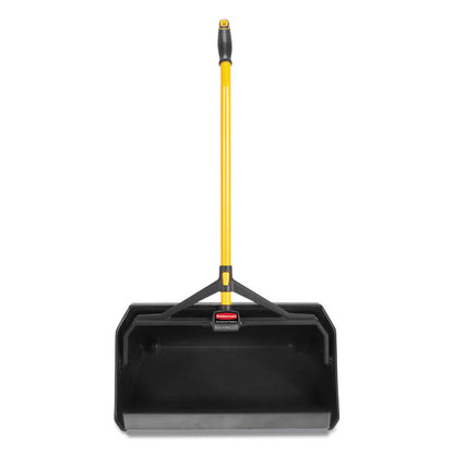 Maximizer Heavy-Duty Stand Up Debris Pan, 20.44 x 29, 32" Handle, Plastic, Yellow/Black