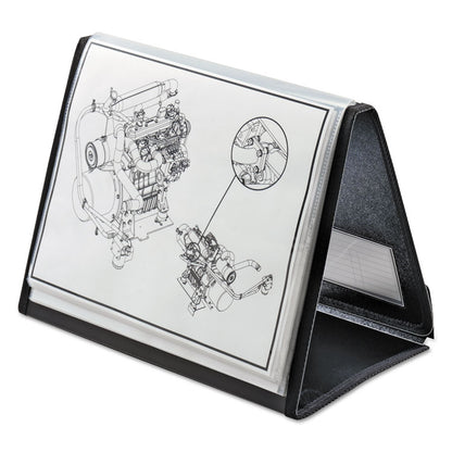 ShowFile Horizontal Display Easel, 20 Letter-Size Sleeves, Black