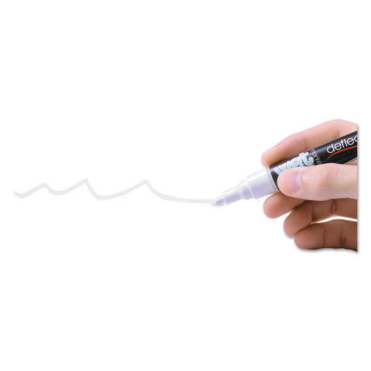Wet Erase Markers, Medium Chisel Tip, White, 4/Pack