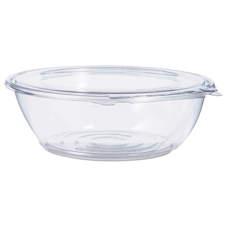 SafeSeal Tamper-Resistant, Tamper-Evident Bowls with Flat Lid, 48 oz, 8.9" Diameter x 2.8" h, Clear, Plastic, 100/Carton