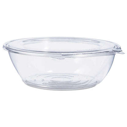 SafeSeal Tamper-Resistant, Tamper-Evident Bowls with Flat Lid, 48 oz, 8.9" Diameter x 2.8" h, Clear, Plastic, 100/Carton